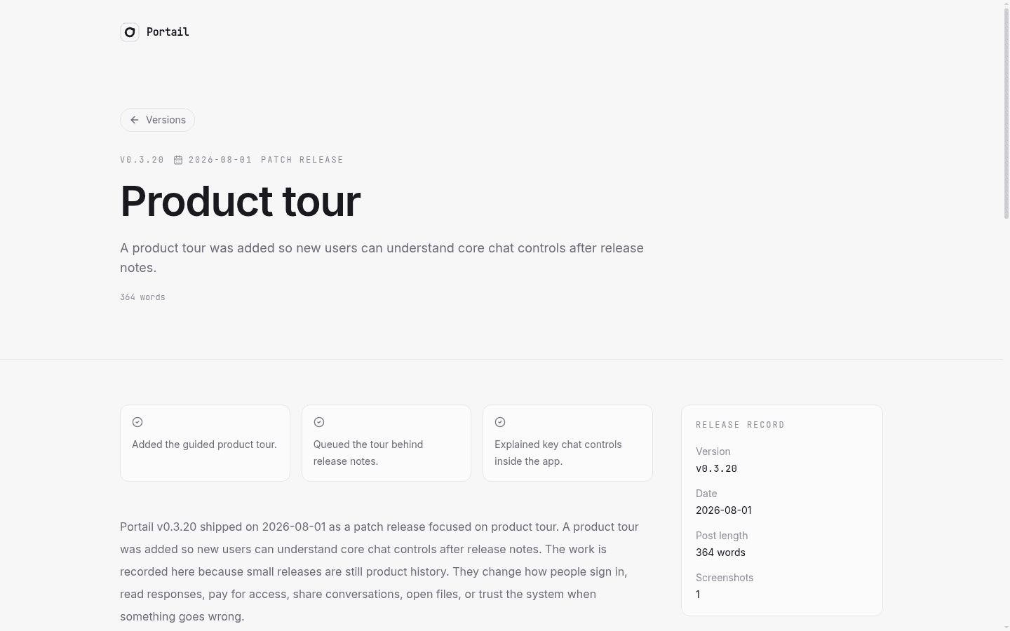 Portail v0.3.20 release post