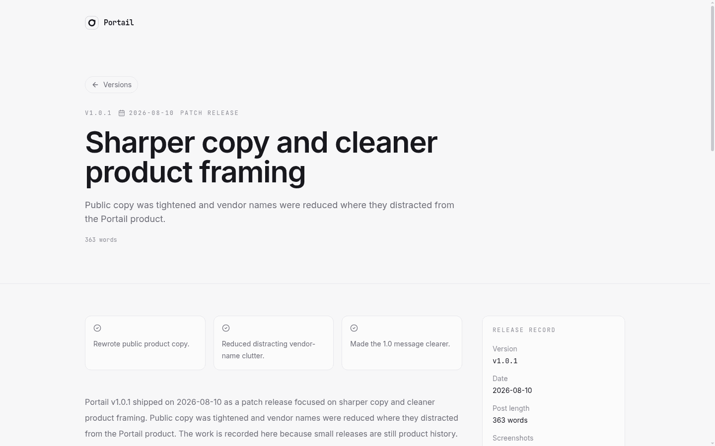 Portail v1.0.1 release post
