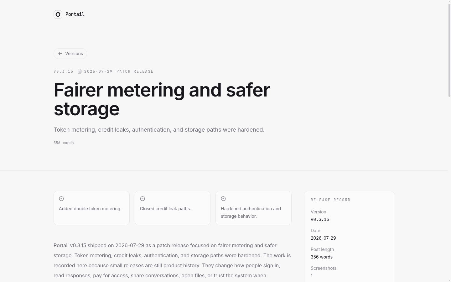 Portail v0.3.15 release post