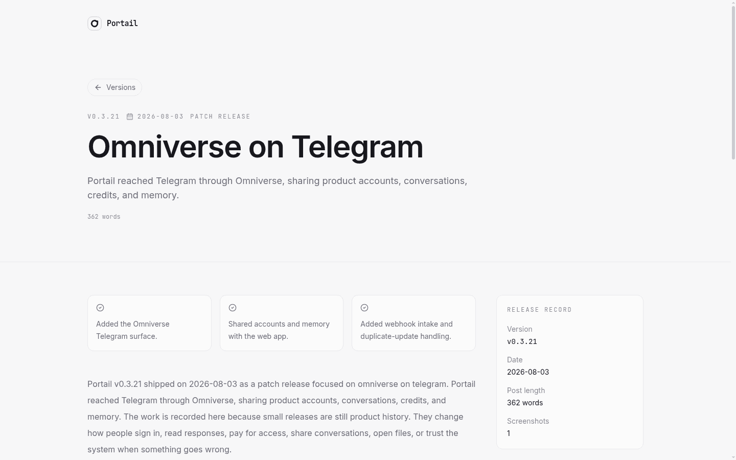Portail v0.3.21 release post