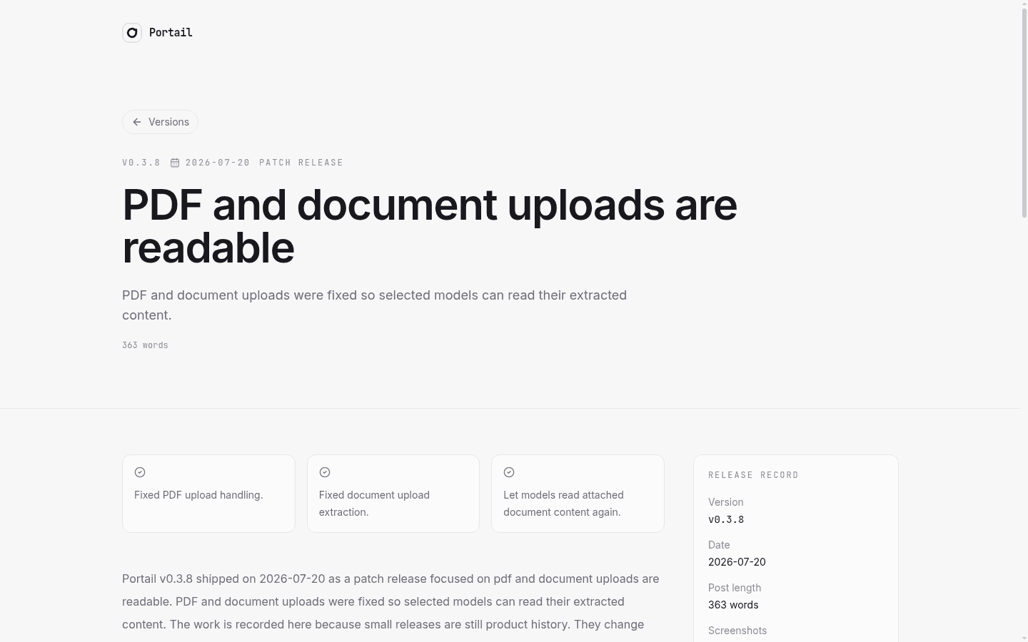 Portail v0.3.8 release post